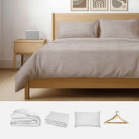 bedding-Seersucker Taupe-Premium