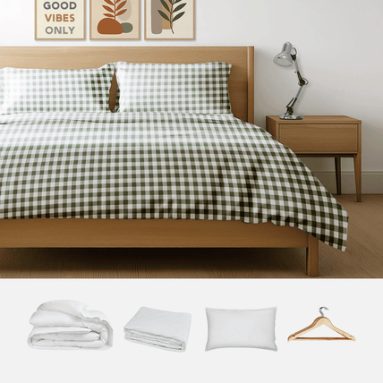 bedding-Olive Check-Premium