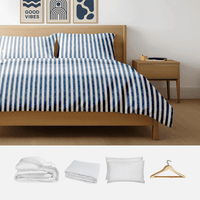bedding-Slub Stripe Blue-Premium